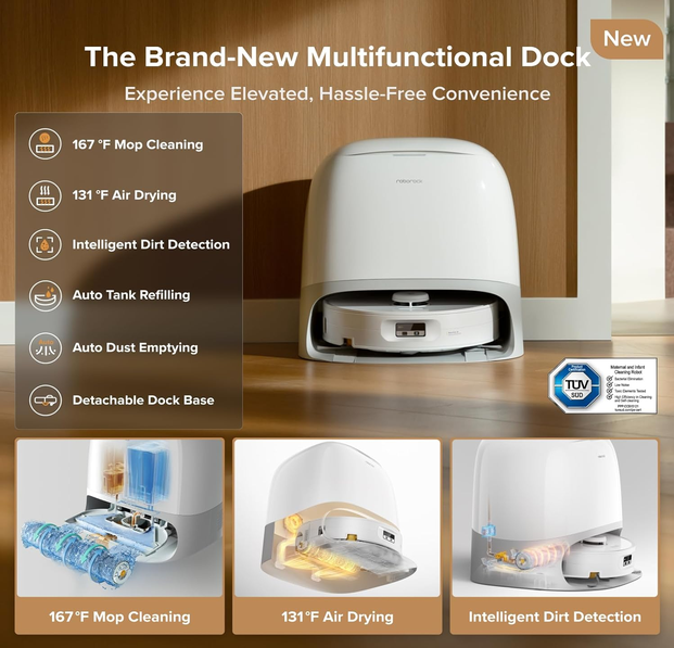 جارو رباتیک شیائومی روبوراک مدل Roborock Qrevo Curv 2 Flow Robot Vacuum