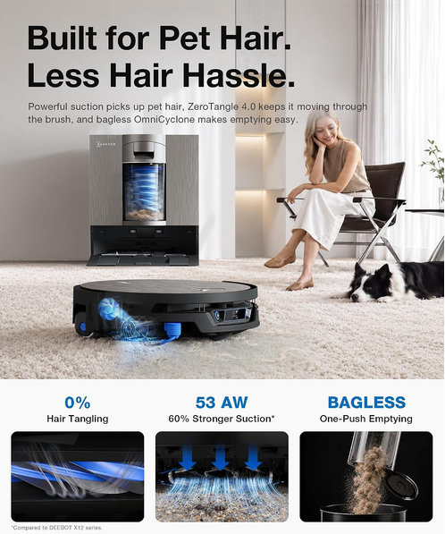 جارو رباتیک اکووکس مدل Ecovacs Deebot X12S OmniCyclone Robotic Vacuum