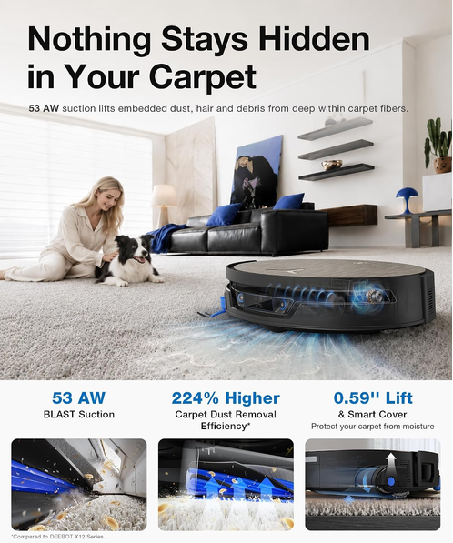 جارو رباتیک اکووکس مدل Ecovacs Deebot X12S OmniCyclone Robotic Vacuum